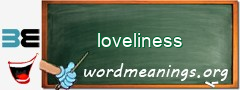 WordMeaning blackboard for loveliness